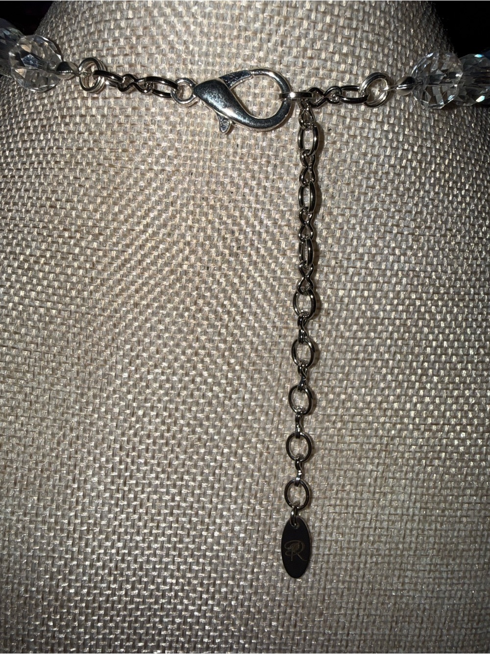 Handmade Blue and Crystal Quartz Beaded Necklace - Picture 4 of 4